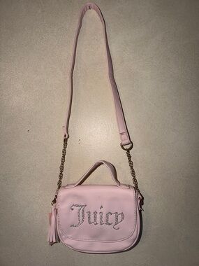 NWT *flawed* Juicy Couture Light Pink Rhinestone Logo Mini Crossbody